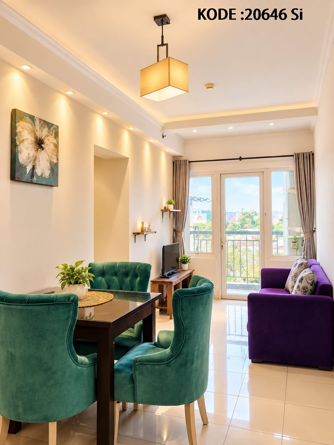 Disewa Apartemen Grand Palace, Furnish, Luas 70 Meter, Kode :20646 Si