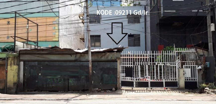 KODE :09211(Gd/Ir) Ruko Mangga Besar, Hadap Selatan, Luas 400 Meter, Mangga Besar, Jakarta Barat