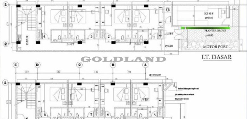 KODE :10417(Bd) Gedung Sawah Besar, Furnish, Luas 4,5×18,5 Meter, Sawah Besar, Jakarta Pusat