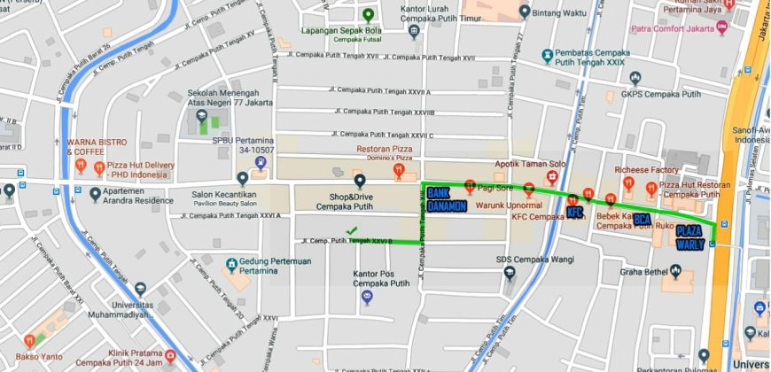 kode: 11451 (Gd) Rumah Cempaka Putih, Hadap Selatan, Luas 16×25 (400 Meter), Cempaka Putih, Jakarta Pusat