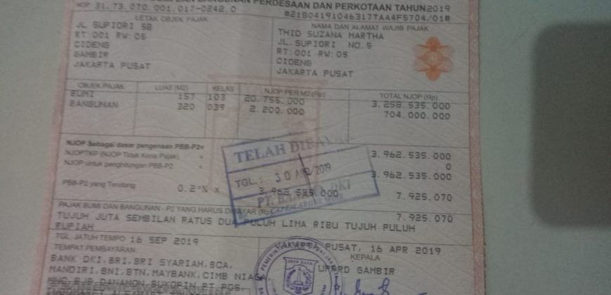 KODE :12666(Dj) Ruko Dijual Roxy, Strategis, Luas 4,7×30 Meter