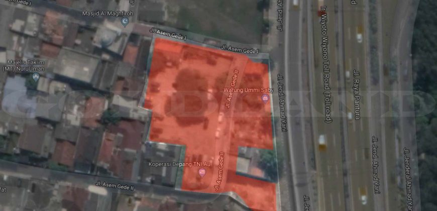 Kode : 17929 (Ad), Dijual Tanah matraman, Luas 2651 meter, Jakarta Jakarta Timur